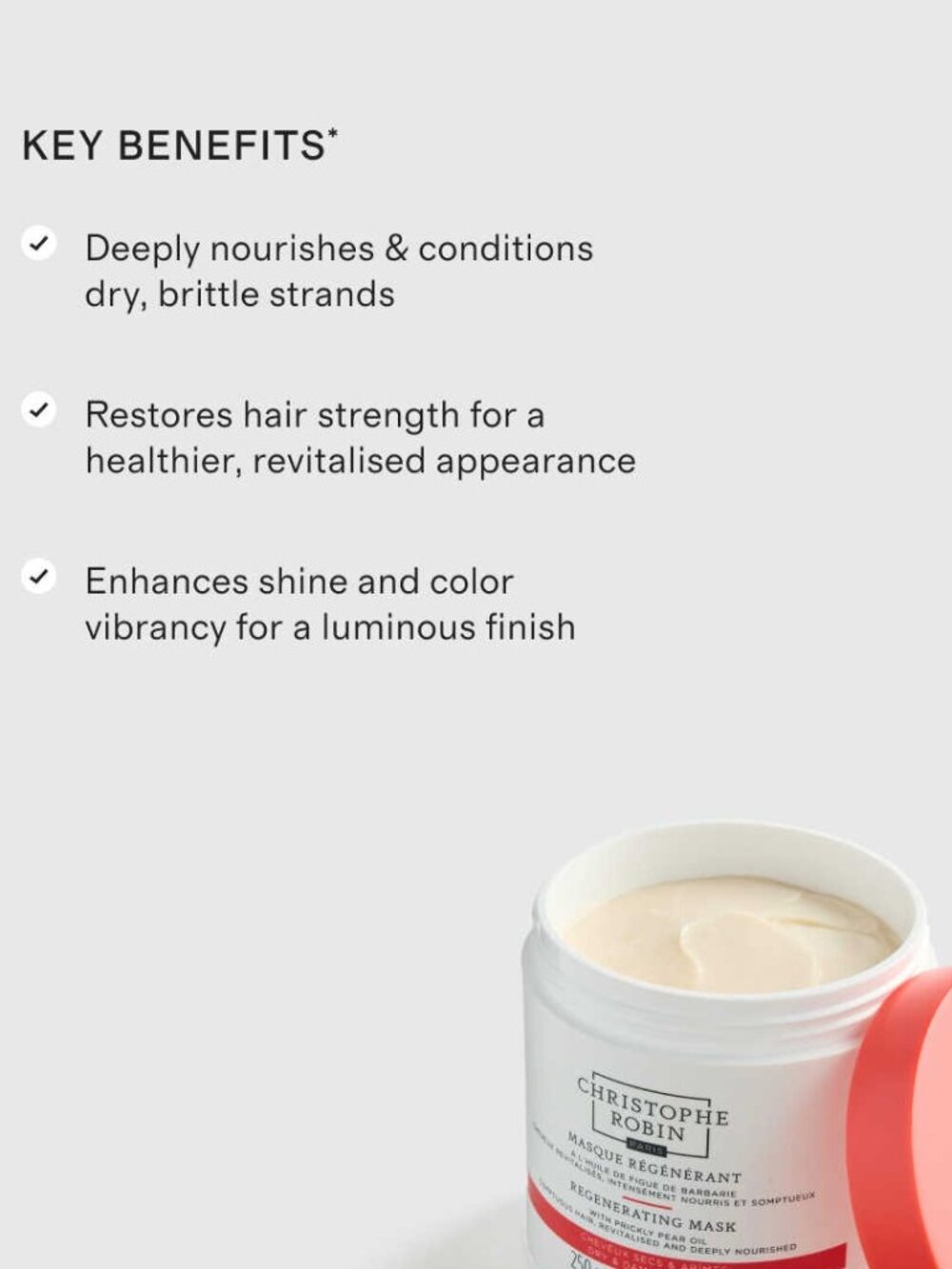 Christophe Robin Haircare Set,Regenerating Mask Prickly Pear Oil,Travel-3pc-NEW - Picture 10 of 16